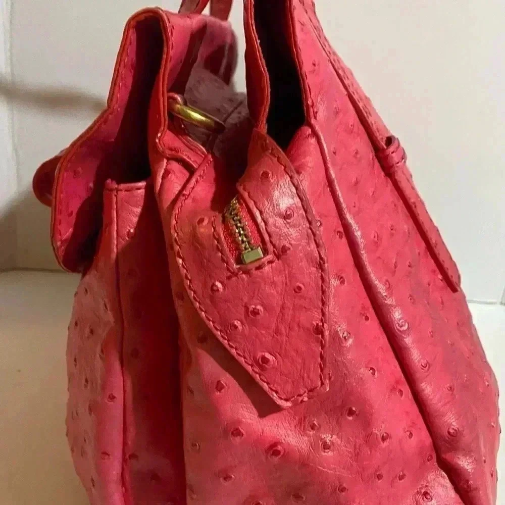 Marc by Marc Jacobs coral embossed leather satchel handbag